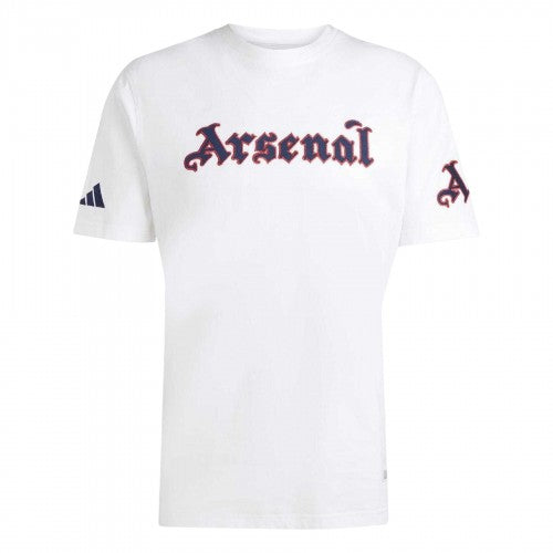 Front - Adidas Unisex Adult Arsenal FC Cotton Crew Neck Short-Sleeved T-Shirt