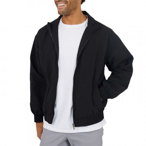 Front - Brave Soul Mens Seersucker Oversized Coach Jacket