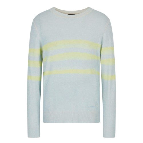Front - Emporio Armani EA7 Mens Striped Long-Sleeved Sweatshirt