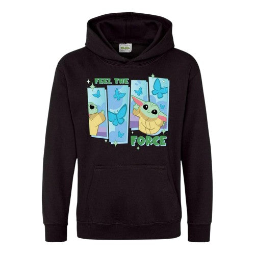 Front - Star Wars Childrens/Kids Feel The Force Grogu Cotton Blend Hoodie