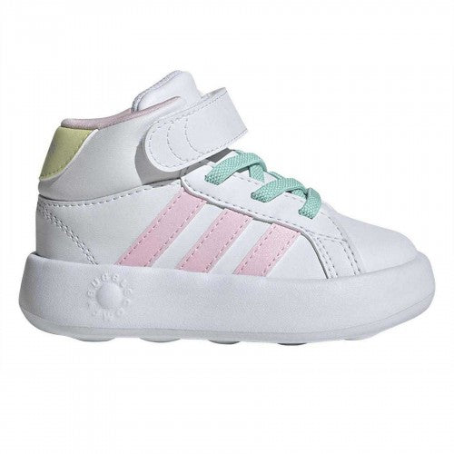 Front - Adidas Childrens/Kids Grand Court Mid Calf Trainers
