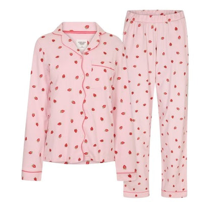 Front - Chelsea Peers Womens/Ladies Strawberry Long Pyjama Set