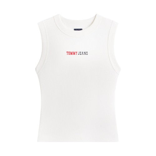 Front - Tommy Jeans Womens/Ladies Ribbed Vest Top