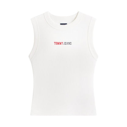 Front - Tommy Jeans Womens/Ladies Ribbed Vest Top