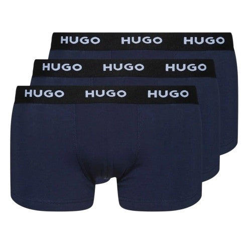 Front - Hugo Mens Plain Boxer Shorts (Pack of 3)