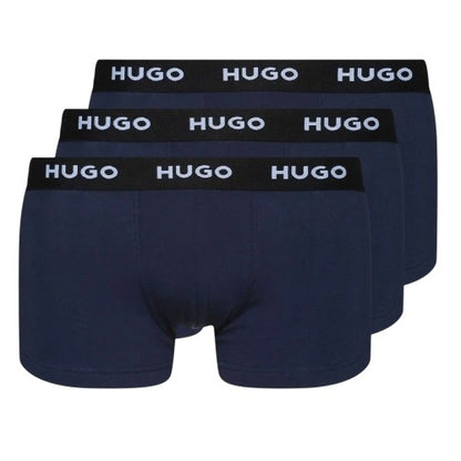 Front - Hugo Mens Plain Boxer Shorts (Pack of 3)