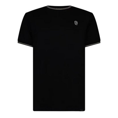 Front - Crosshatch Mens Preece Contrast Striped T-Shirt