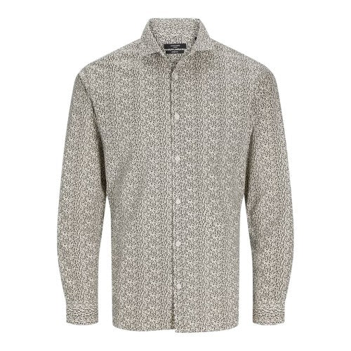 Front - Jack And Jones Mens Leaf Print Slim Long-Sleeved Shirt