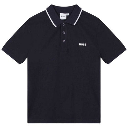 Front - Boss Childrens/Kids Contrast Trim Polo Shirt