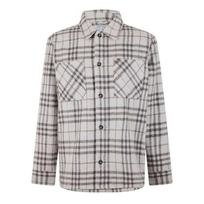 Front - Jack Wills Mens Plaid Long-Sleeved Overshirt