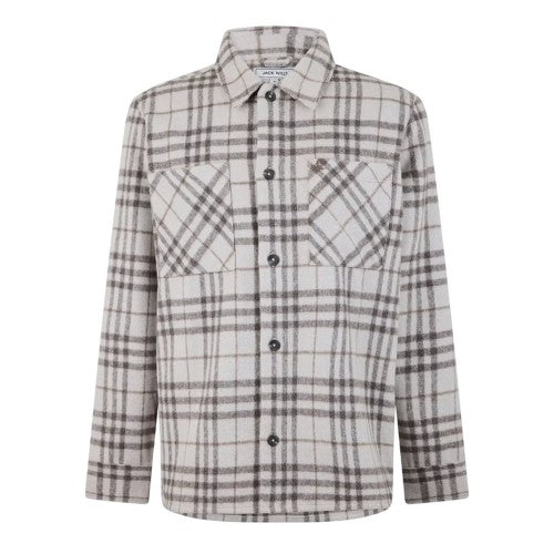 Front - Jack Wills Mens Plaid Long-Sleeved Overshirt