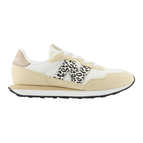 Front - New Balance Childrens/Kids 237 Leopard Print Suede Trainers