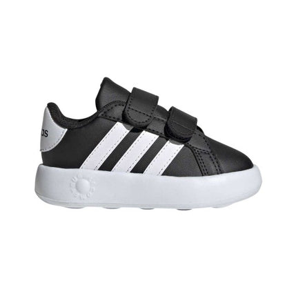 Front - Adidas Baby Grand Court 3 Stripes Trainers