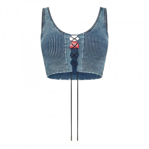 Front - Diesel Womens/Ladies Adone Maglia Knitted Crop Top