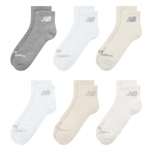 Front - New Balance Unisex Adult Logo Ankle Socks (Pack of 6)
