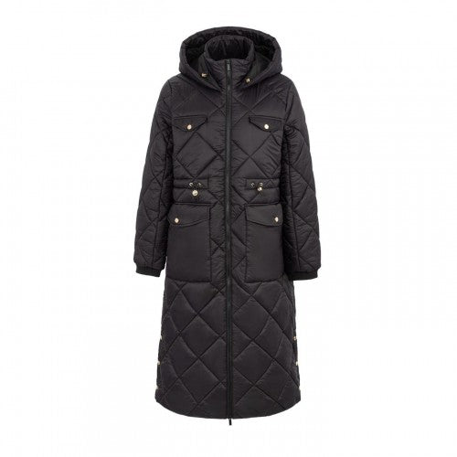 Front - Firetrap Womens/Ladies Diamond Quilt Longline Jacket