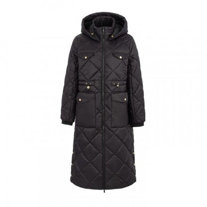 Front - Firetrap Womens/Ladies Diamond Quilt Longline Jacket