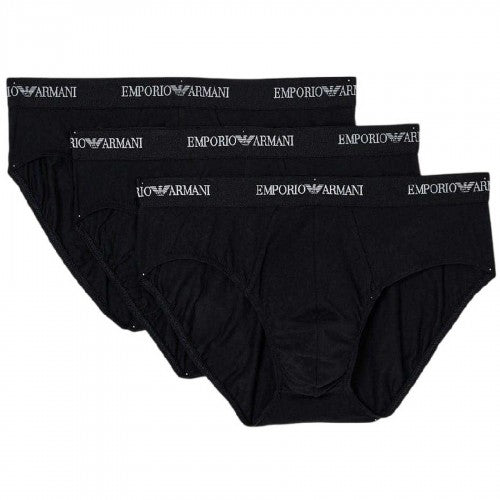 Front - Emporio Armani Mens Plain Briefs (Pack of 3)