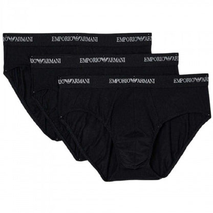 Front - Emporio Armani Mens Plain Briefs (Pack of 3)