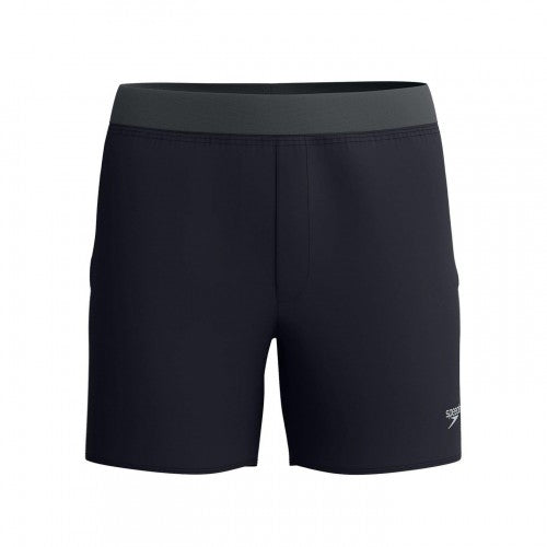 Front - Speedo Mens Lookout Volley 4 Way Stretch Zip Pocket Swim Shorts