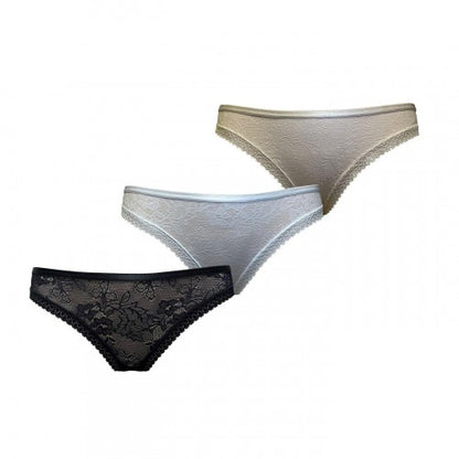 Front - Be You Womens/Ladies Floral Microfibre Brazilian Briefs (Pack of 3)