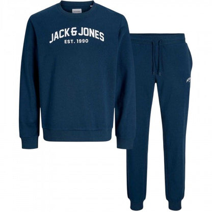 Front - Jack And Jones Mens Arched Logo Crew Neck Tracksuit