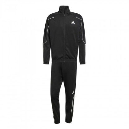 Front - Adidas Mens Stadium 3 Stripes Funnel Neck Tracksuit