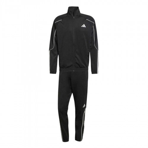 Front - Adidas Mens Stadium 3 Stripes Funnel Neck Tracksuit