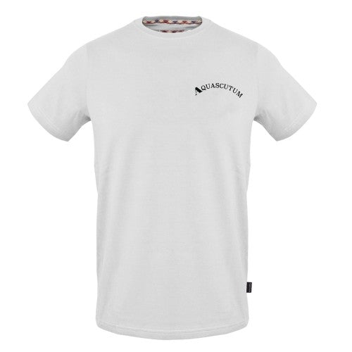 Front - Aquascutum Mens Curved Logo Slim T-Shirt