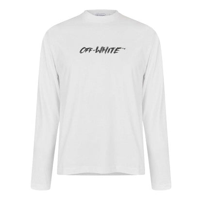 Front - Off White Mens Lightweight Long-Sleeved T-Shirt