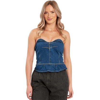Front - Influence Womens/Ladies Peplum Fitted And Flared Corset Top