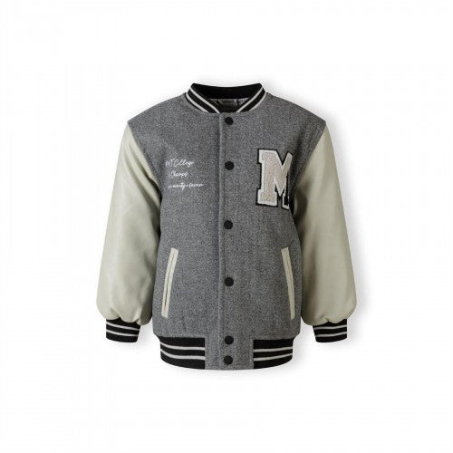 Front - Minoti Boys Embroidered Varsity Jacket