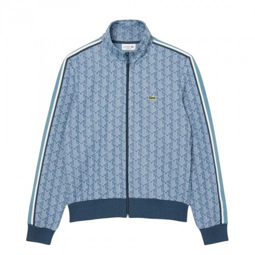 Front - Lacoste Mens Monogram Jacquard Track Jacket