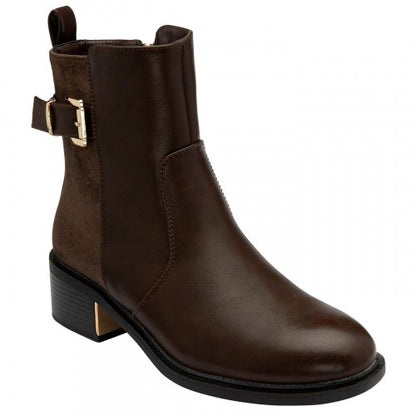 Front - Lotus Shoes Womens/Ladies Alannah Leather Block Heel Ankle Boots