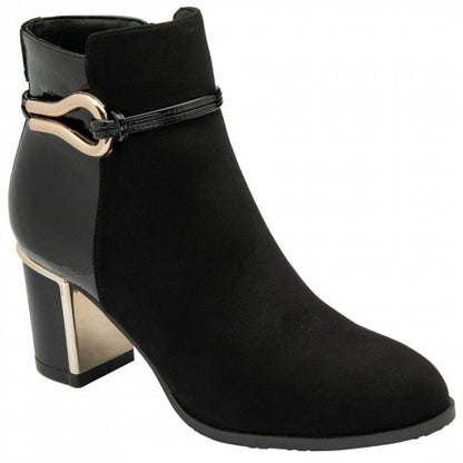 Front - Lotus Shoes Womens/Ladies Ebony Textile Ankle Boots