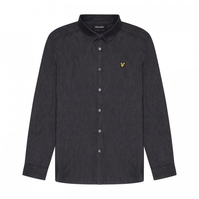 Front - Lyle & Scott Mens Denim Button-Down Shirt