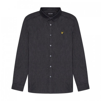 Front - Lyle & Scott Mens Denim Button-Down Shirt