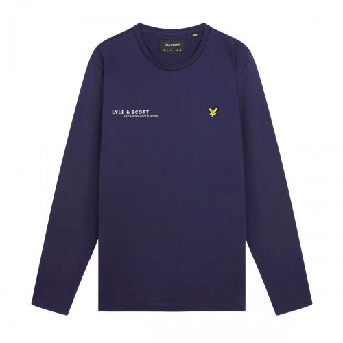 Front - Lyle & Scott Mens Co-Ordinate Print Long-Sleeved T-Shirt