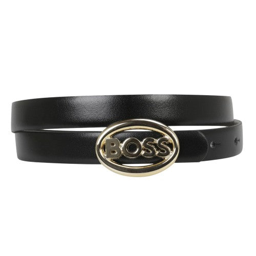 Front - Boss Mens Leather Buckle Belt