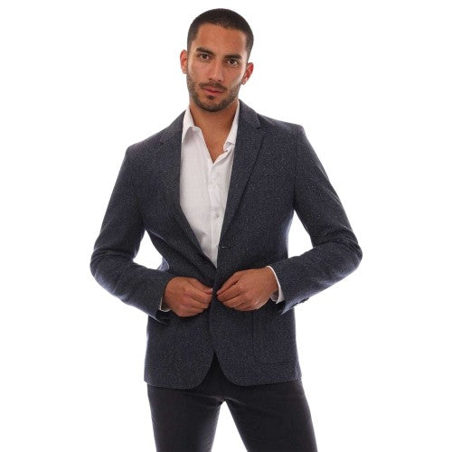 Front - Hugo Mens Speckle Slim Blazer