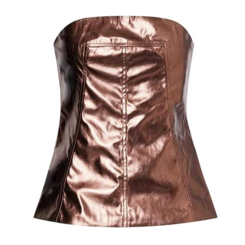 Front - AmyLynn Womens/Ladies Johanna Metallic Tube Top