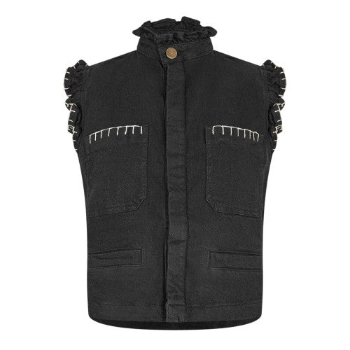 Front - seventy + mochi Womens/Ladies Denim Contrast Stitch Waistcoat