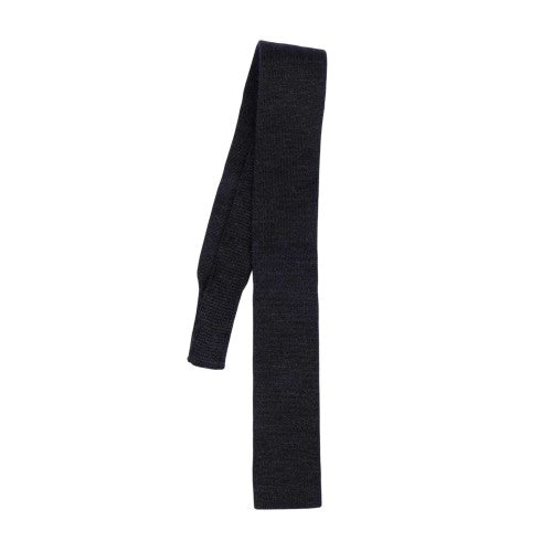 Front - Boss Knitted Wool Skinny Tie