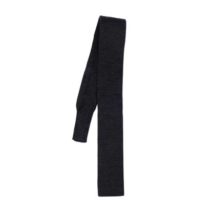 Front - Boss Knitted Wool Skinny Tie