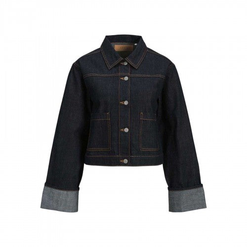 Front - JJXX Womens/Ladies Fold Up Denim Jacket