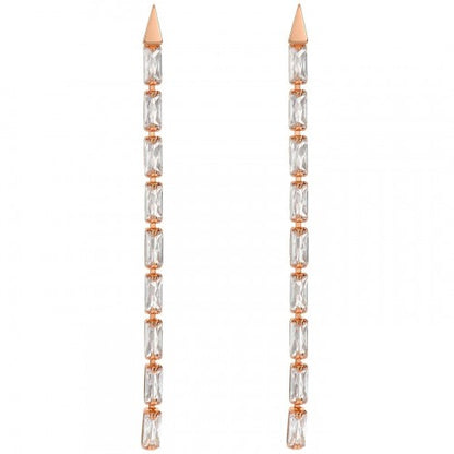 Front - Ted Baker Womens/Ladies Silver Plated Baguette Cut Earring