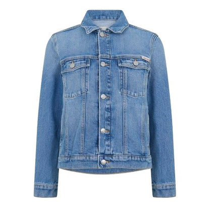 Front - Calvin Klein Childrens/Kids Woven Cuffed Trucker Jacket