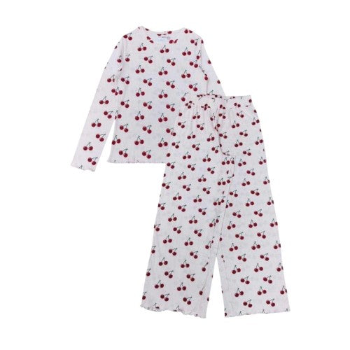 Front - Linea Womens/Ladies Cherry Long-Sleeved Pyjama Set