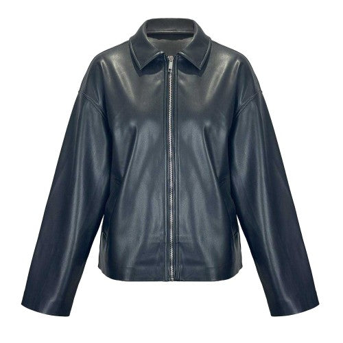 Front - Jack Wills Womens/Ladies Faux Leather Bomber Jacket
