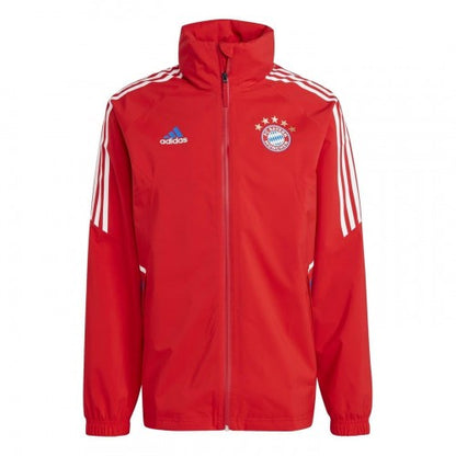 Front - Adidas Mens FC Barcelona Water Repellent Track Jacket
